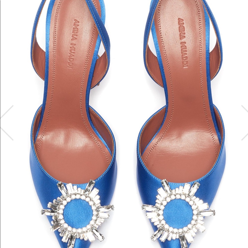 Amina Muadi  satin royal blue  sling back heels very hard to find!!!! - Picture 5 of 5